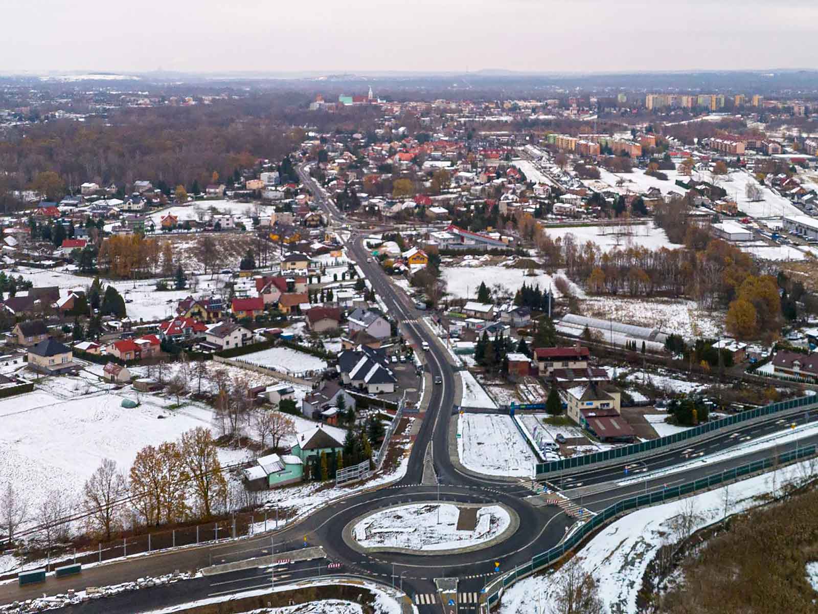 Obwodnica Oświęcimia z lotu ptaka