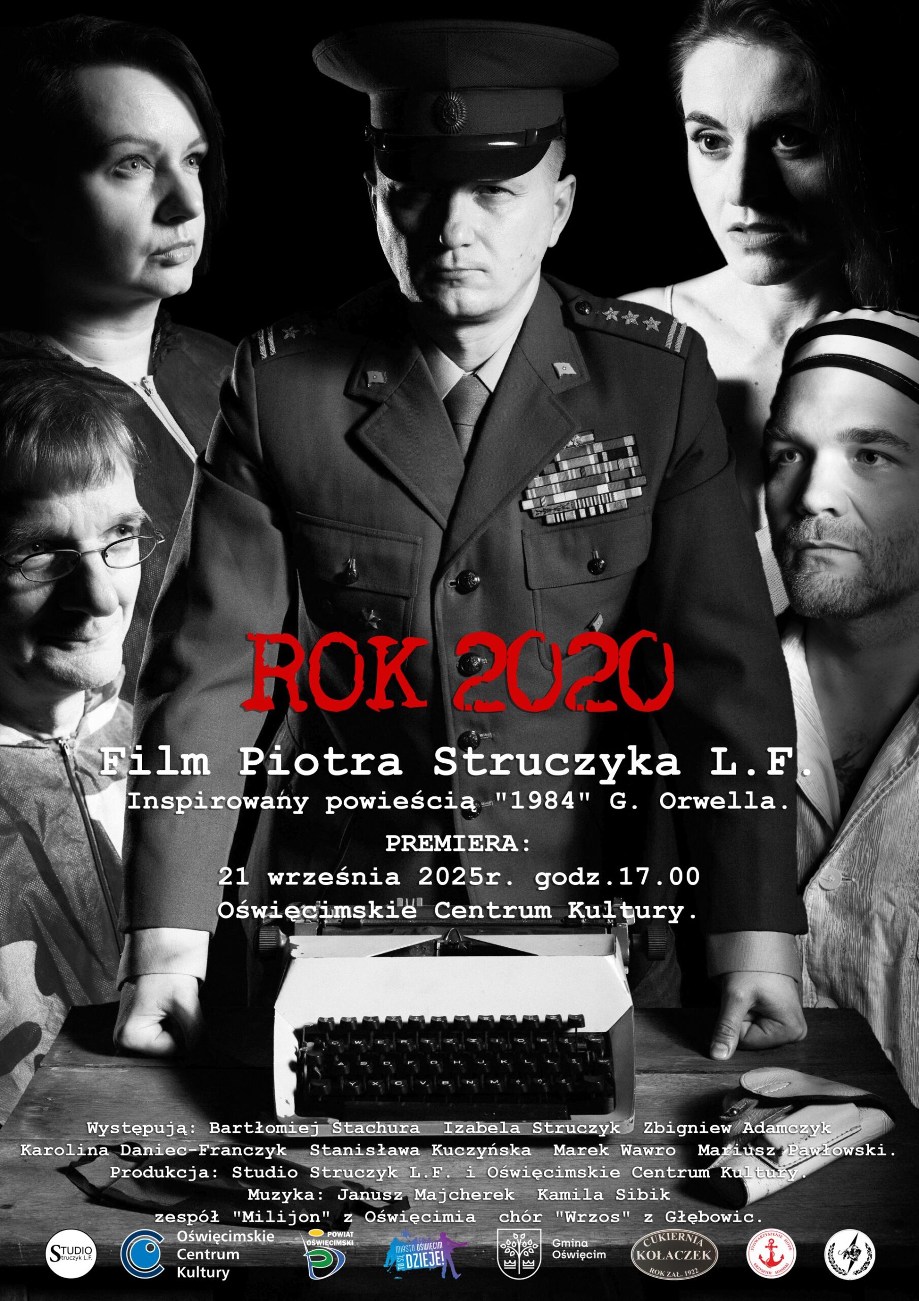 Plakat filmu Rok 2020 - NaszOświęcim - informacje i wydarzenia. Plakat do oświęcimskiej produkcji w reżyserii Piotra Struczyka