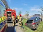 Dachowanie w Przeciszowie. Hyundai wylądował w rowie na ulicy Oświęcimskiej