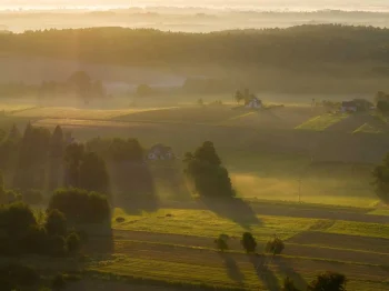 Panorama Grojca koło Oświęcimia, zdjęcie wykonane przez Piotra Strycharskiego